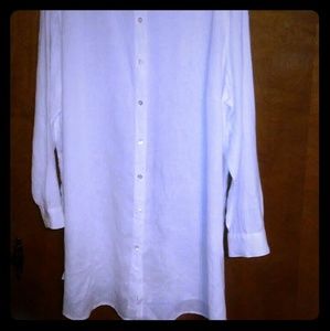 Lovely J Jill 100% linen button down tunic 3X